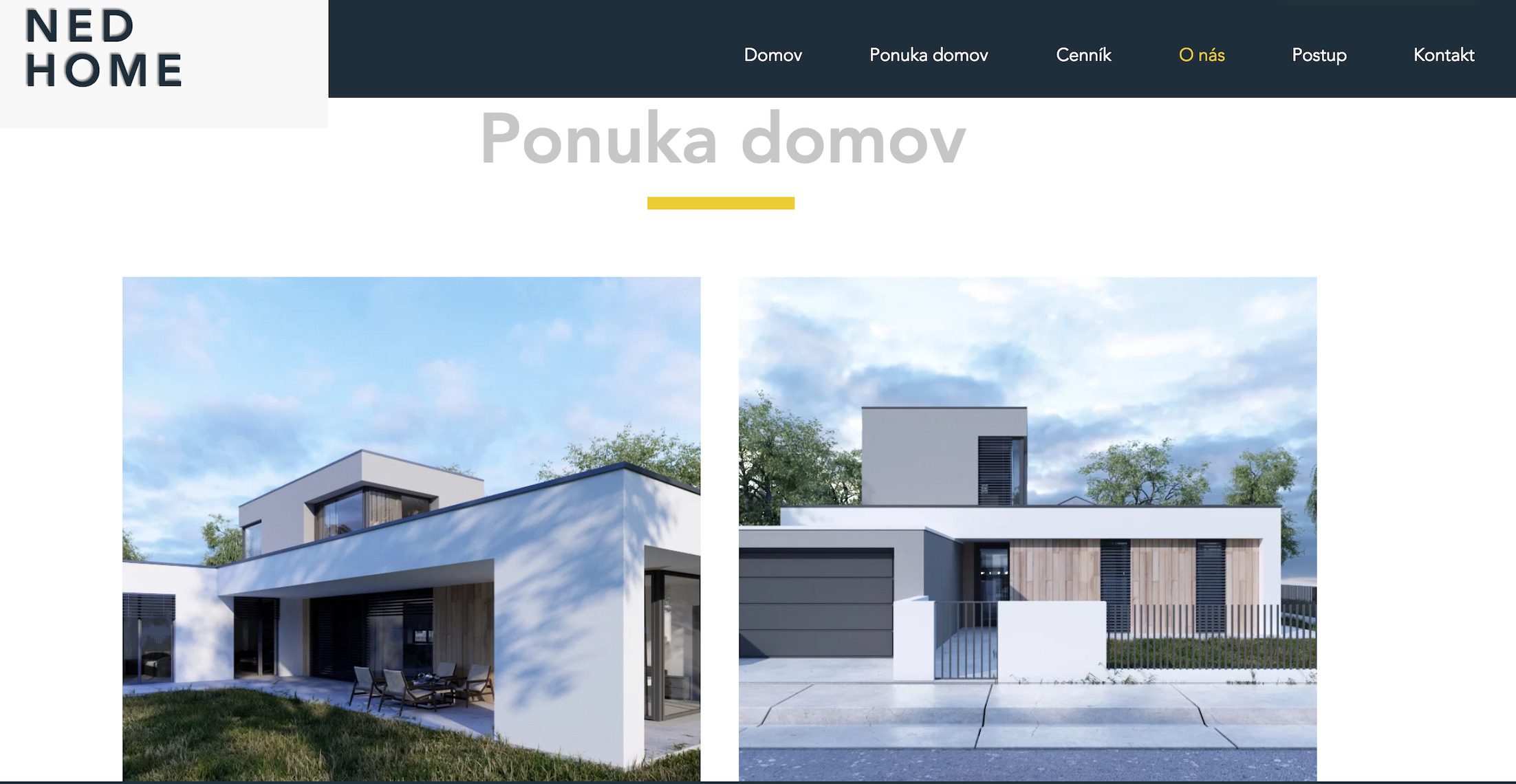 Ponuka domov pre klienta na jeho web stránke